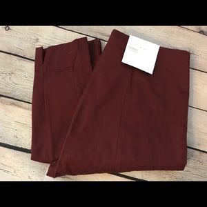 Burgundy Stretch Capris